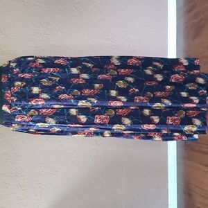 Vintage Donna Toran Pleated Floral Maxi Skirt Size Medium